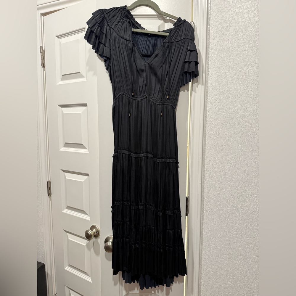 Chic Black Ruffled Maxi Dress